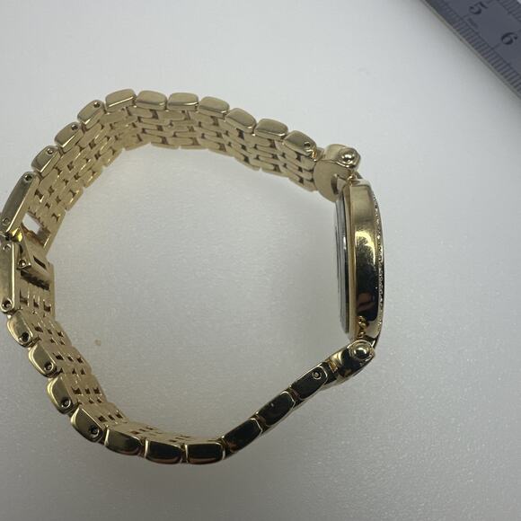 ESQ Esquire by Movado Watch Ladies Gold Tone Crystal Bezel Runs Well Elegant - Picture 5 of 11